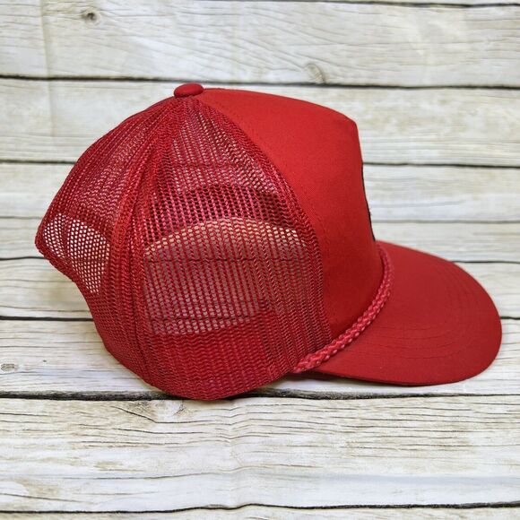 VTG Die Tool Engineer Trucker Hat Red Snapback Cap Yupoong Mesh Embroidered 90s - Picture 6 of 13